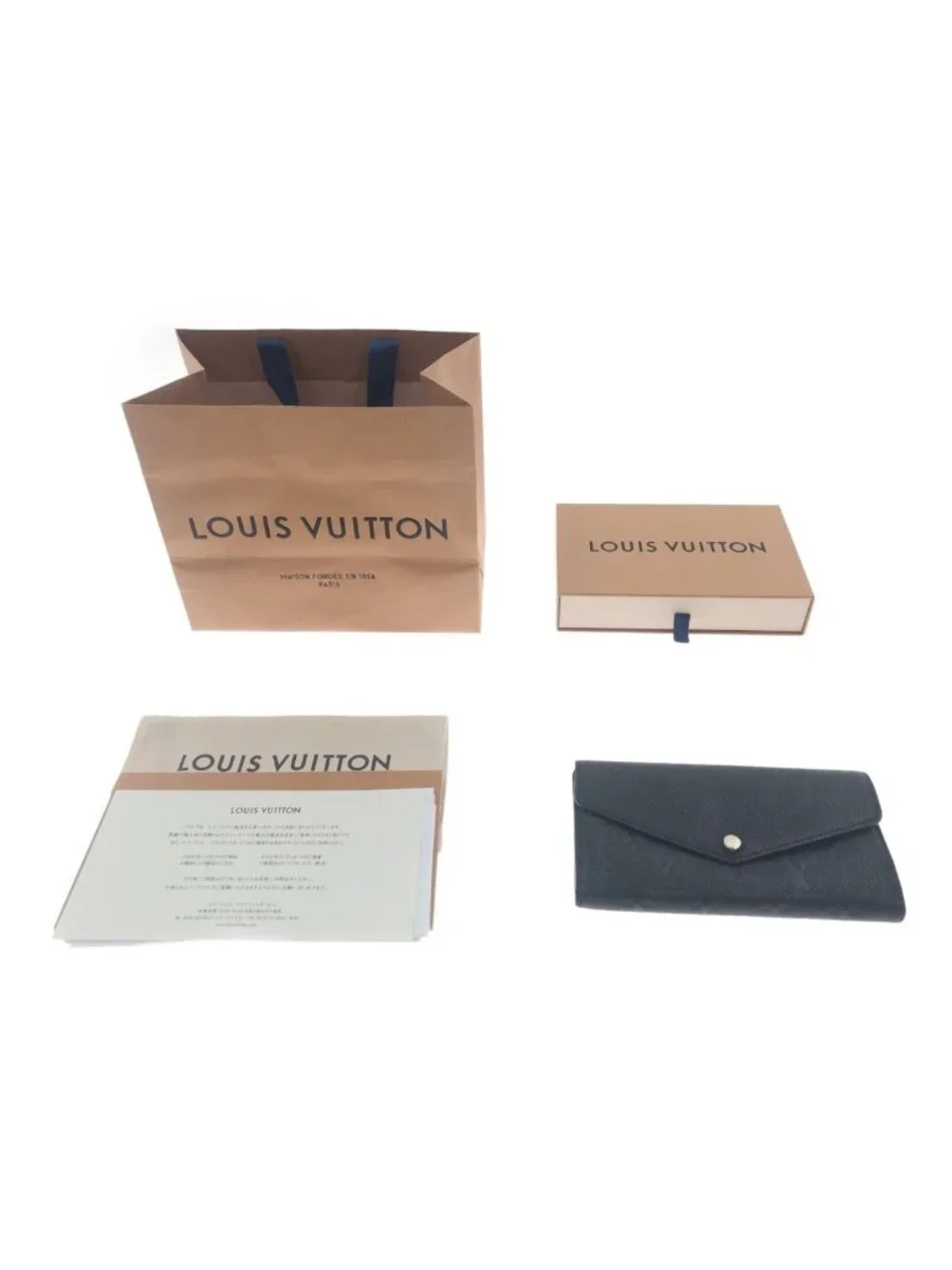 Louis Vuitton Monogram Empreinte Portefeuille Sarah Wallet Black